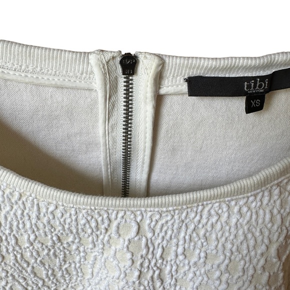Cream Tibi Cropped Structured Top/Sweatshirt | Size XS - Picture 3 of 7